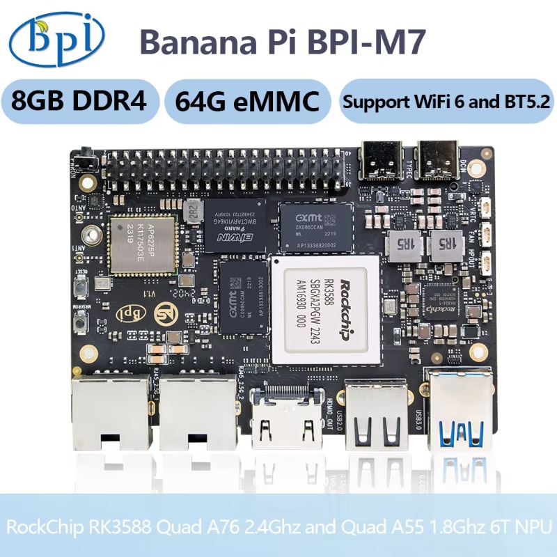 【Promoção Quente】Placa de Dese - Banana Pi Bpi M7 Rk3588 avaliação e preço